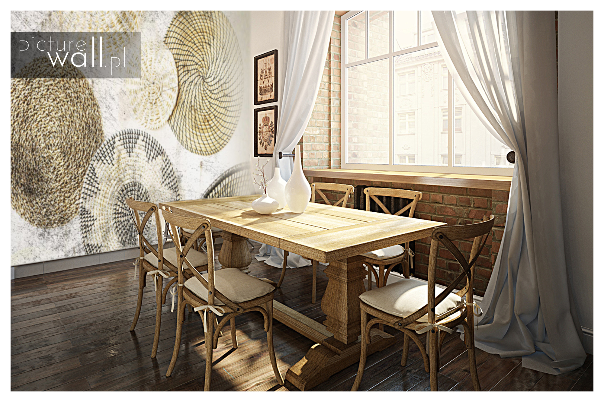 FOTOTAPETA WIKLINOWE OKRĘGI W KOLORZE